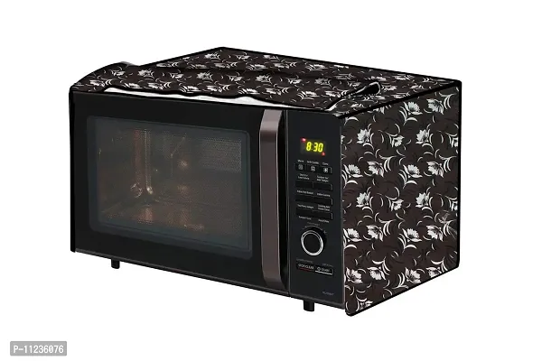 The Furnishing Tree Microwave Oven Cover for Samsung 28 L Convection MC28H5033CK/DP Floral Pattern Dark Brown-thumb0