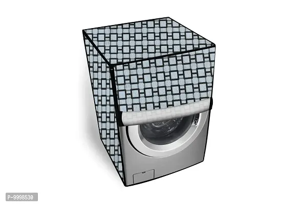 The Furnishing Tree PVC Washing Machine Cover Front Load LG 6.5 kg Inverter FHT1065SNW.ABWPEIL Lattice Pattern Grey