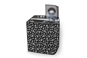 The Furnishing Tree Washing Machine Cover Floral pattern black Compatible for Whirlpool 7.2Kg Semi-Automatic Top Loading Ace Supreme Plus-thumb2