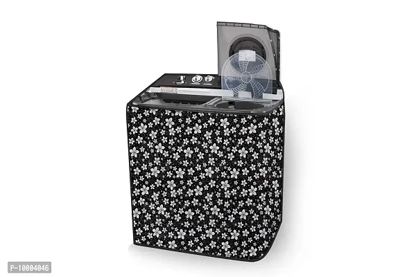 The Furnishing Tree Washing Machine Cover Floral pattern black Compatible for Whirlpool 7.2Kg Semi-Automatic Top Loading Ace Supreme Plus-thumb3