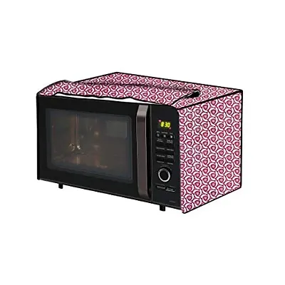 The Furnishing Tree Microwave Oven Cover for Samsung 23 L Grill MG23F301TCK Packed Pattern Pink