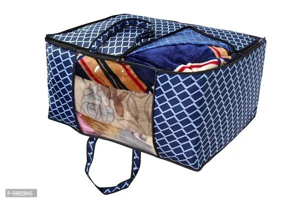 The Furnishing Tree Blanket Bag/Storage Bag/Quilt Bag Large Size Check Blue Pattern-thumb5