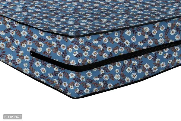 The Furnishing Tree Dust & Waterproof Single Size 36X72X4 inches (WxLxH) Zippered Mattress Cover Blue Floral-thumb5