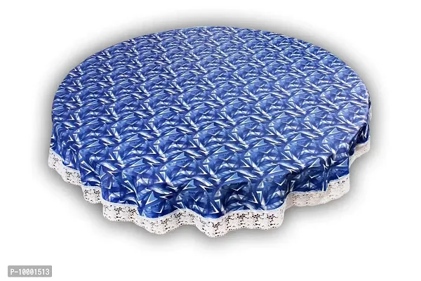 The Furnishing Tree Round Shaped 8 Seater Table Cover WxL 90x90 inches with White Border lace