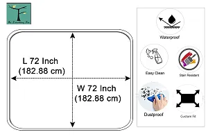 The Furnishing Tree Waterproof Square Shaped Upto 6 Seater Dining Table Cover Size 72x72 inches with White Border Lace-thumb3