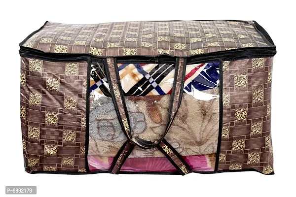The Furnishing Tree Blanket Bag/Storage Bag/Quilt Bag Large Size Basketweave Pattern Brown-thumb2