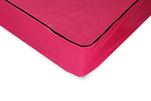 The Furnishing Tree Polyester Mattress Protector Waterproof Size WxL 60x75 Inches Queen Size Pink Color-thumb2