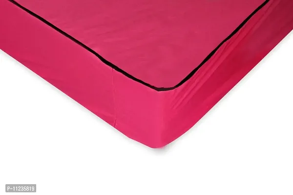 The Furnishing Tree Polyester Mattress Protector Waterproof Size WxL 60x75 Inches Queen Size Pink Color-thumb3