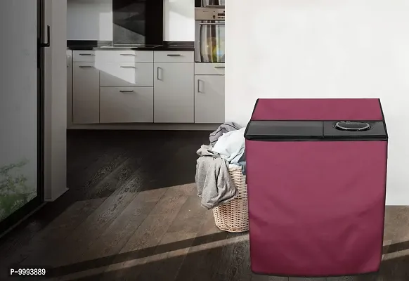 The Furnishing Tree Washing Machine Cover Made for LG 9 kg Semi-Automatic Top Loading P9040RGAZ Maroon Color-thumb2