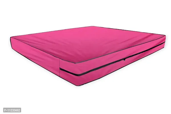 The Furnishing Tree Polyester Waterproof Medium Queen Size 60x75X5 inches (WxLxH) Zippered Mattress Cover Pink-thumb3