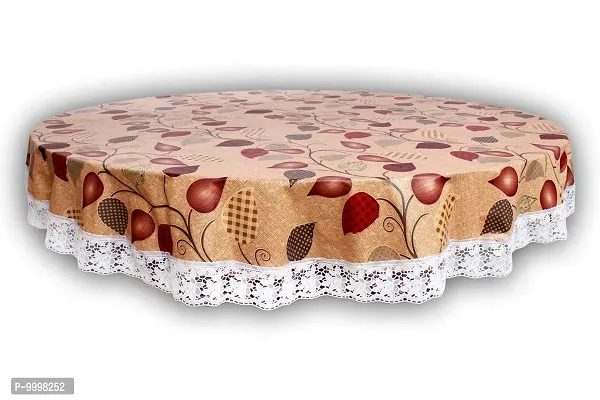 The Furnishing Tree Round Shaped 6 Seater Table Cover WxL 72x72 inches with White Border lace-thumb3