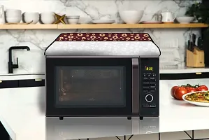 The Furnishing Tree Microwave Oven Cover for Samsung 23 L Grill MG23F301TCK Floral Pattern Coffee-thumb1