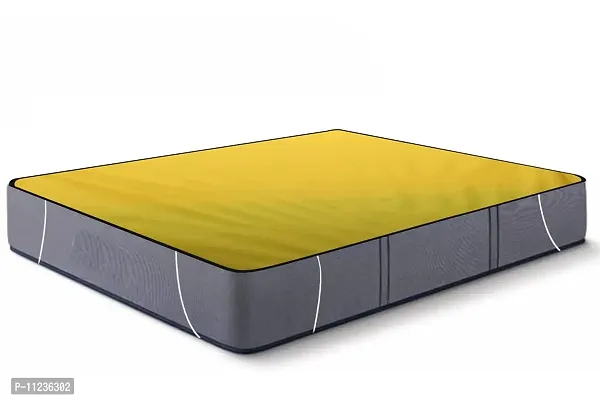 The Furnishing Tree Mattress Protector/Waterproof Bedsheet Size WxL 36x78 inches Single Bed one Unit Polyester Yellow-thumb4