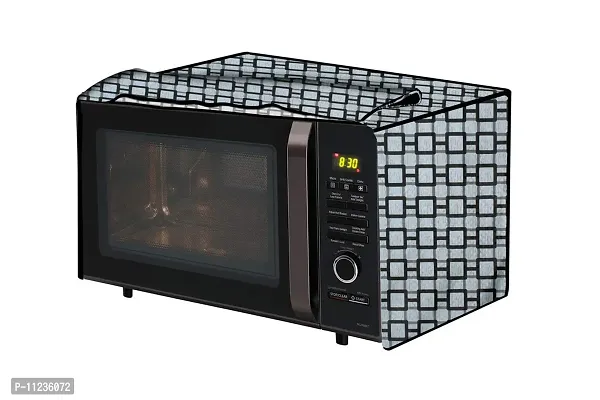 The Furnishing Tree Microwave Oven Cover for Samsung 28 L Convection MC28H5025VK Lattice Pattern Grey-thumb0