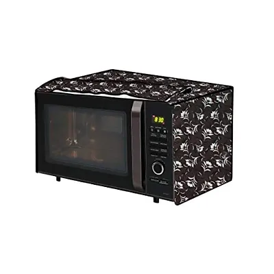 The Furnishing Tree Microwave Oven Cover for Samsung 28 L Convection MC28H5033CK/DP Floral Pattern Dark Brown