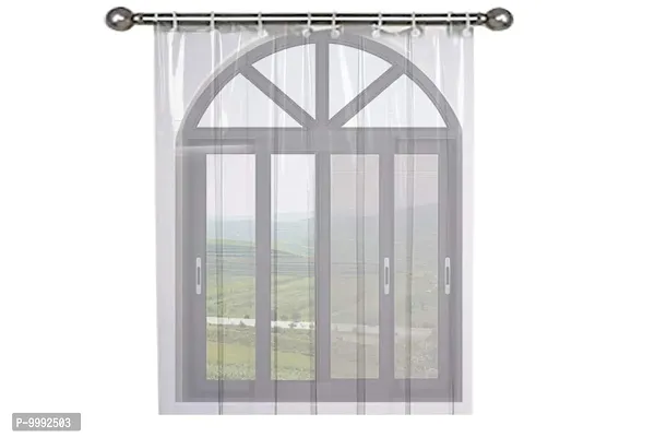 The Furnishing Tree 0.30mm PVC AC Transparent Curtain - (4.5 X 7 Ft) Or (54 X 84 Inches) Set of Two-thumb3