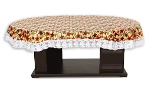 The Furnishing Tree Oval Shaped 4 to 6 Seater Table Cover WxL 54x78 inches with White Border lace-thumb2