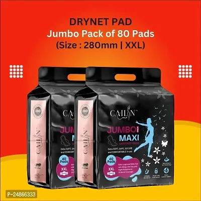Jumbo Extra comfort Sanitary Pads With Wings |Odour C 2 Jumbo Packet of 80 Extra large Pads-thumb0
