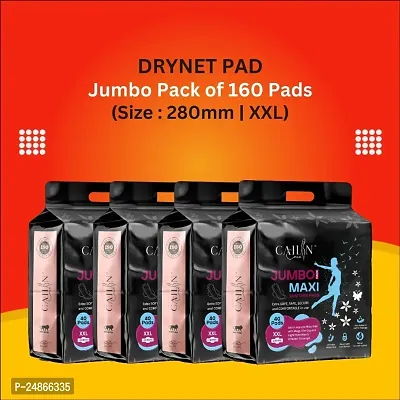 Jumbo Extra comfort Sanitary Pads With Wings |Odour C 4 Jumbo Packet of 160 Extra large Pads-thumb0