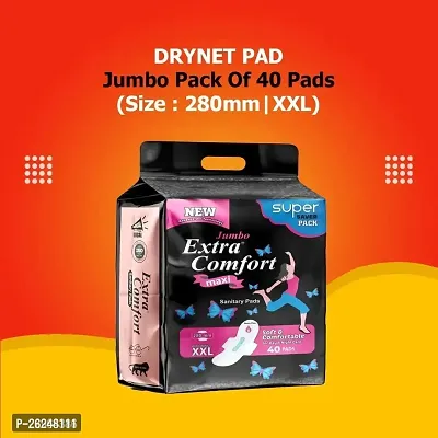 Extra Comfort Super Soft Side Edges For Rash Free Periods |Odour Control Sysytem |100% Leakage Protection | 280 MM Maxi (XXXL)(Pack of 40)Sanitary Pad