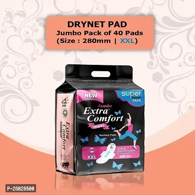 Extra Comfort xxl | Cottony Soft Sanitary Pads for Women | Odour Control | Absorbs upto 100% fluid | 40 Pads