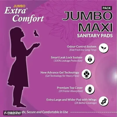 Jumbo Extra Comfort Maxi sanitary pads | New Of Advance Gel Technology Overnight Protection Sanitary Pads With Wings for Women (Total 40 Pads)-thumb4