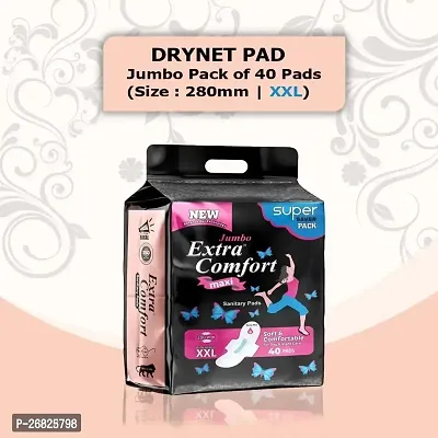 Extra Comfort Sanitary Pads with Wings for Women, XXL, 40 Sanitary Napkins