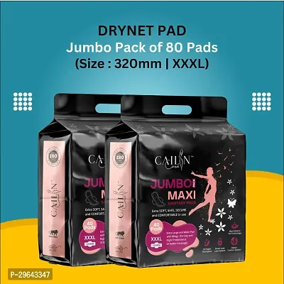 New Advance Gel Technology (For Heavy Flow) Extra Large and Wider Pad with Wings (2X Better Coverage) Cottony Sanitary Pad 320 mm XXXL (COMBO OFFER 80 PAD PACK 2)-thumb0