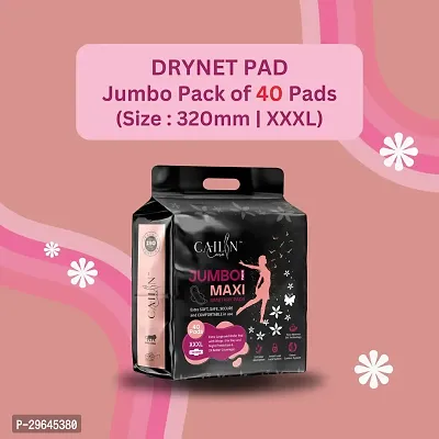 Sanitary Pads With Wings |Odour Control Sysytem |100% Leakage Protection |Day  Night Protection | 320 MM Maxi (XXXL) 1 Jumbo Packet of 40 Extra large Pads-thumb0