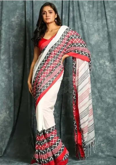 New In Cotton Saree with Blouse piece 