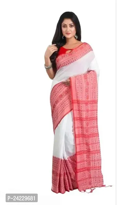 Elegant Multicoloured Cotton Saree For Women-thumb0