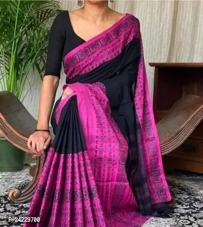 Elegant Multicoloured Cotton Saree For Women-thumb0