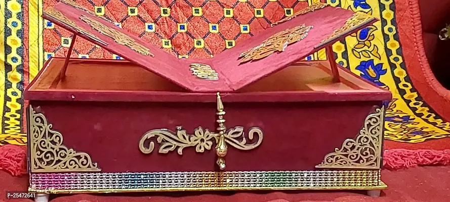 Kaaba Quran Box Reliable Holy Khana Kaba Quran Wooden Ajmer Sharif Islamic Muslim (No Quran Only Box) (Kaaba Quran Box)