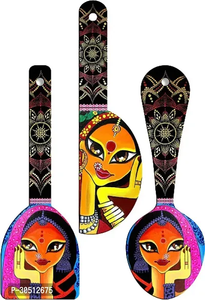 Designer Rajasthani Ladies Decorat Spoons Decor Home-Office Spoons Decor Pack Of 3-thumb0