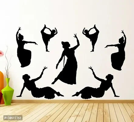 Designer Black Vinyl Wall Stickers For Home,Office Pack Of 7-thumb0