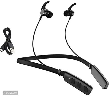 Trendy B235 Wireless Neckband With Mic Powerful Stereo Sound Quality Bt Headset W33 Bluetooth Headset Black, In The Ear