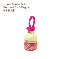 Woman Jute Border Potli Me Potli For 500 gms Multicolored Pack Of 6 Pcs-thumb1