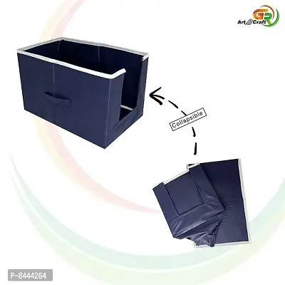 Non Woven Shirt Stacker/Shirt Organizer/Wardrobe Organizer/Cloth Organizer/Cloth Cover- NavyBlue- Pack of 2-thumb2