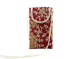 Embroidered Vintage Mobile Potli Pouches for Women Pack of 2 Multicolored-thumb1