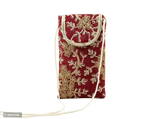 Embroidered Vintage Mobile Potli Pouches for Women Pack of 2 Multicolored-thumb2