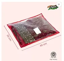 Non Woven Cotton Plain Saree cover Heavy Quality Saree Packing Covers / Wedding Saree Packing Bags Pack of 12 pcs (Red)-thumb3