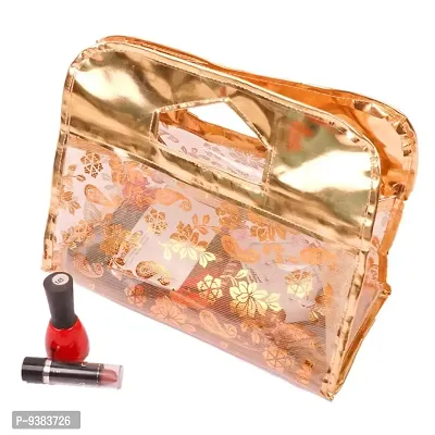 Ethiana Makeup Pouches Cosmetic Vanity Jewellery Organiser for Womens-Golden
