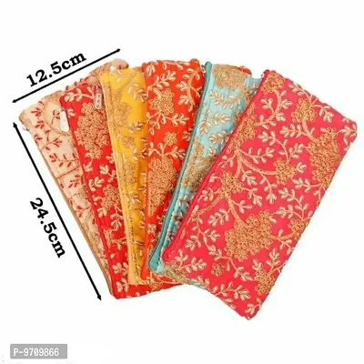 Ethiana Traditional Vintage Embroidered Potli Purse for Women with Zipper, Potli Bags for Return Gifts set of 6 Pcs-thumb3