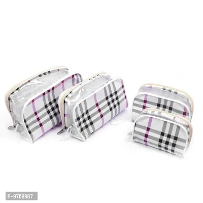 Ethiana Multipurpose Transparent Travel Pouch Makeup Toiletry Kit Bag (Set of 4) Sizes - 24 x 14 x 11 cm-thumb5