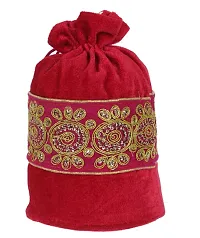 Ethiana Embroidered Design Potli bags Handbags for Women Gifting Wristlets For Wedding, Festival, Kitty Subh Shagun-Pack of 2-thumb2
