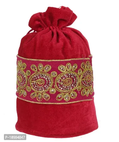 Ethiana Embroidered Design Potli bags Handbags for Women Gifting Wristlets For Wedding, Festival, Kitty Subh Shagun-Pack of 2-thumb3