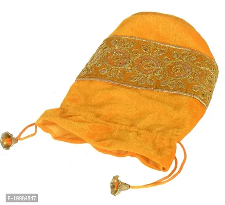 Ethiana Embroidered Design Potli bags Handbags for Women Gifting Wristlets For Wedding, Festival, Kitty Subh Shagun-Pack of 2-thumb4