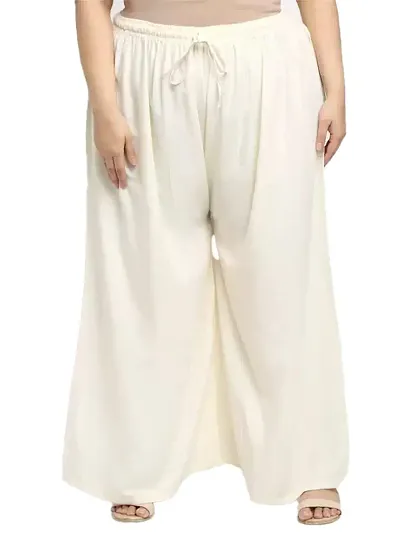 Buy Women's Plus Size Relaxed Fit Viscose Rayon Palazzo Trousers (Grey, Size:  5XL)-PID41654 at Amazon.in