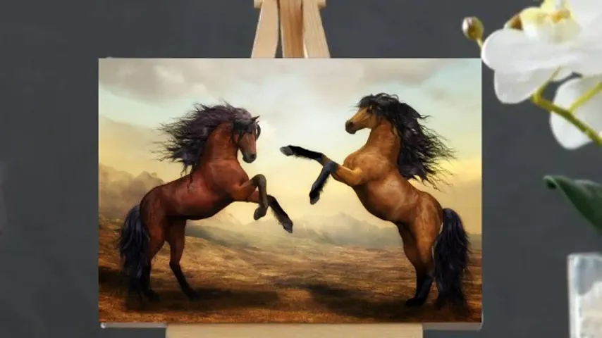 Beautiful Canvas Painting 2 Horses