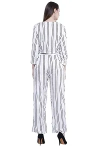 Women's Striped Palazzo and Crop Top Set (X-Small, White)-thumb4